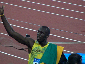 Usain Bolt lors de sa victoire aux JO de Londres