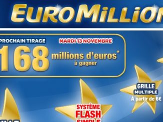 Euromillions, cagnotte de 168 millions d'euros