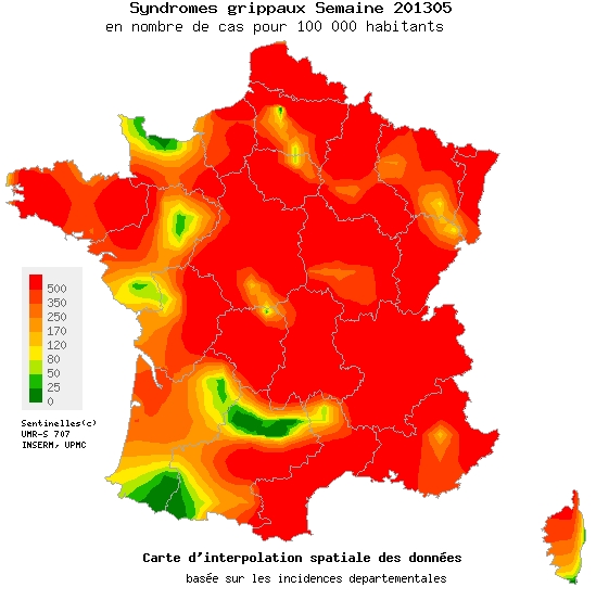 Carte grippe janvier/février 2013