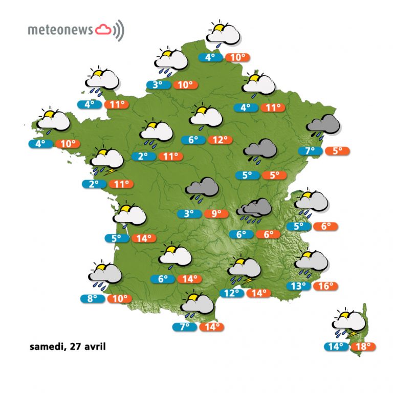 Carte météo France du samedi 27 avril 2013
