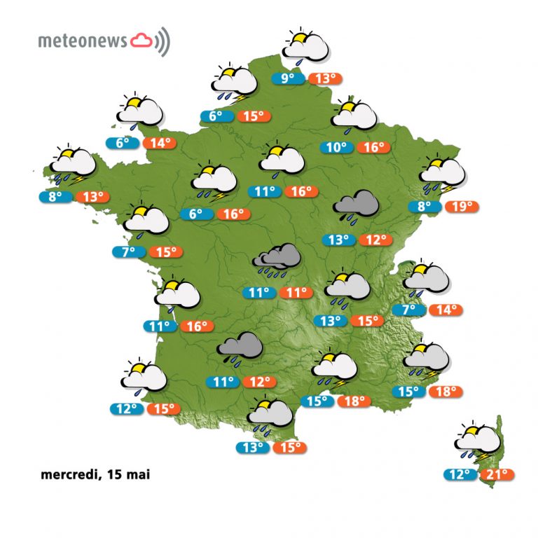 Carte météo France du mercredi 15 mai 2013