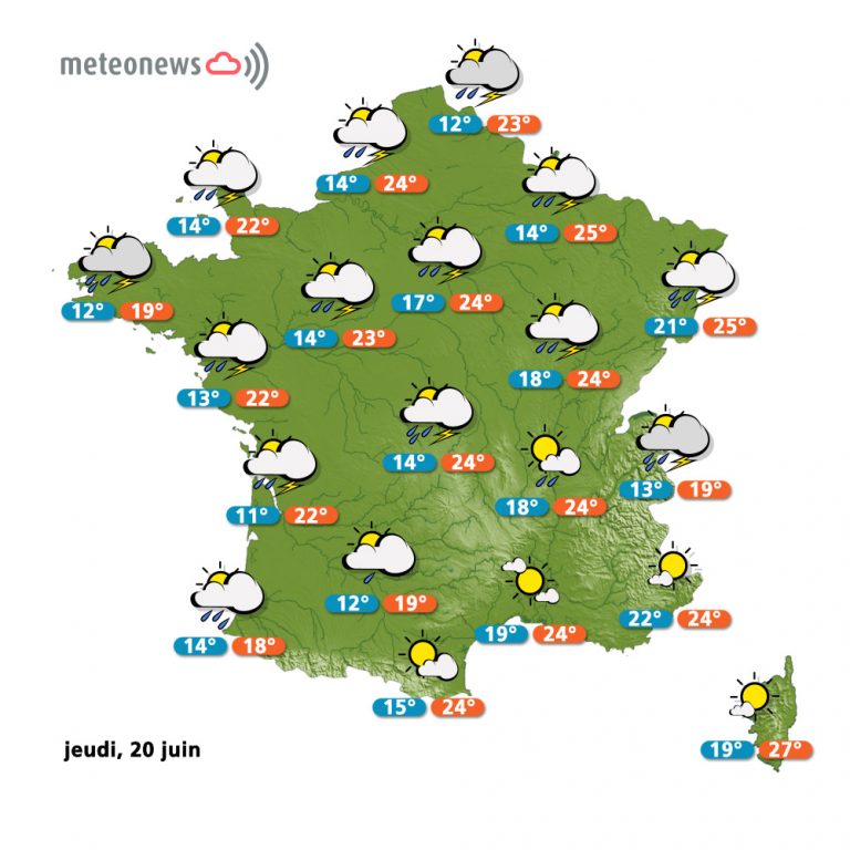 Carte météo France du jeudi 20 juin