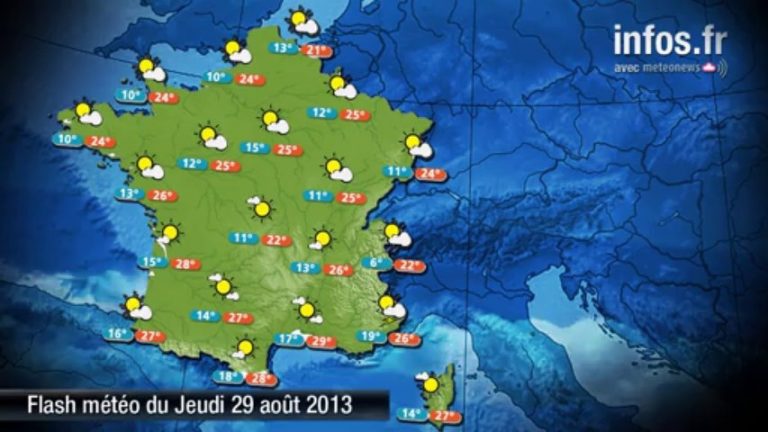 Météo (France) : Prévisions du jeudi 29 août