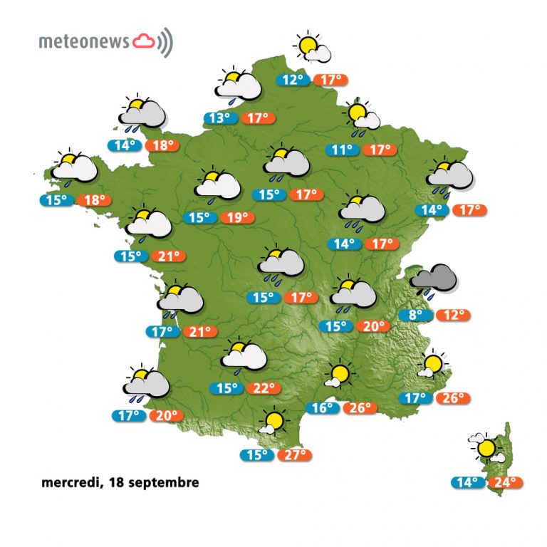 Carte météo France du mercredi 18 septembre