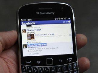 L'application Facebook sur Blackberry