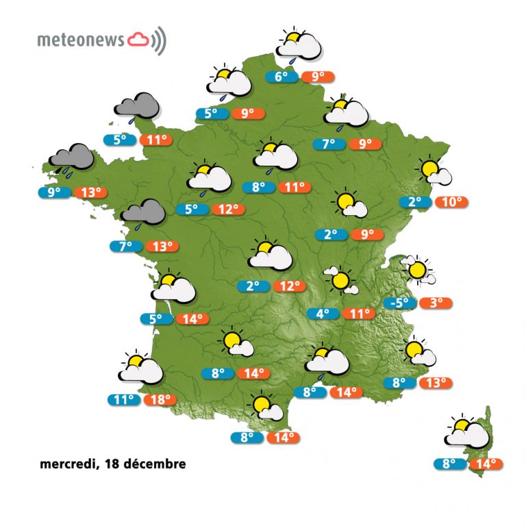 Carte météo France 18 décembre
