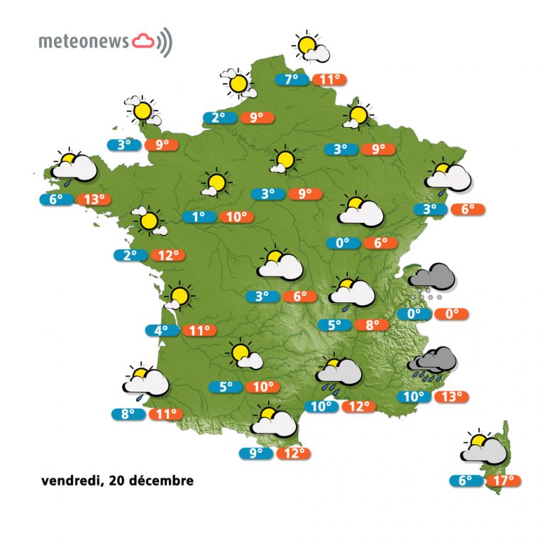 Carte météo France 20 décembre