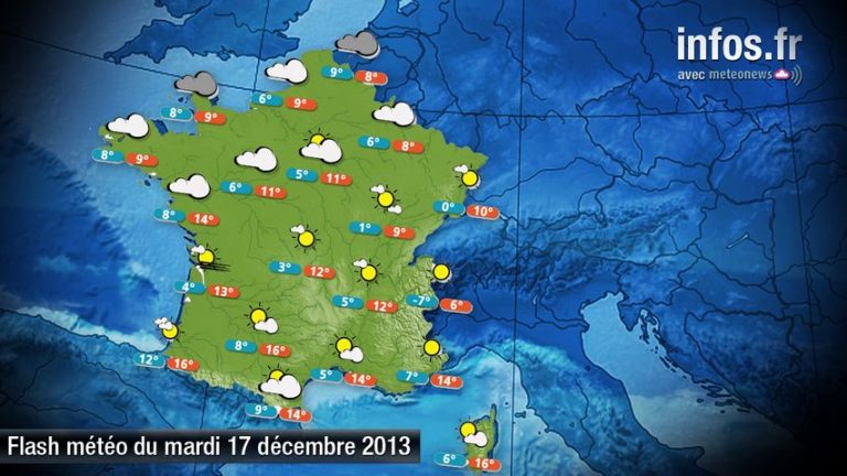 Prévisions météo (France) du mardi 17 décembre