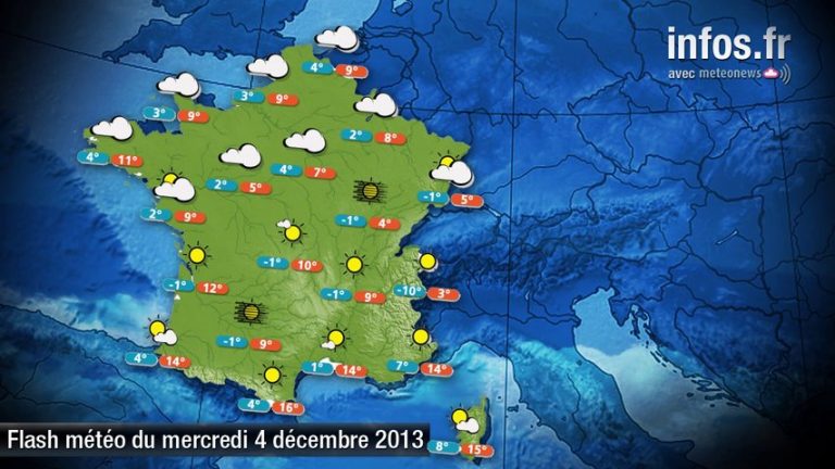 Prévisions météo (France) du mercredi 4 décembre