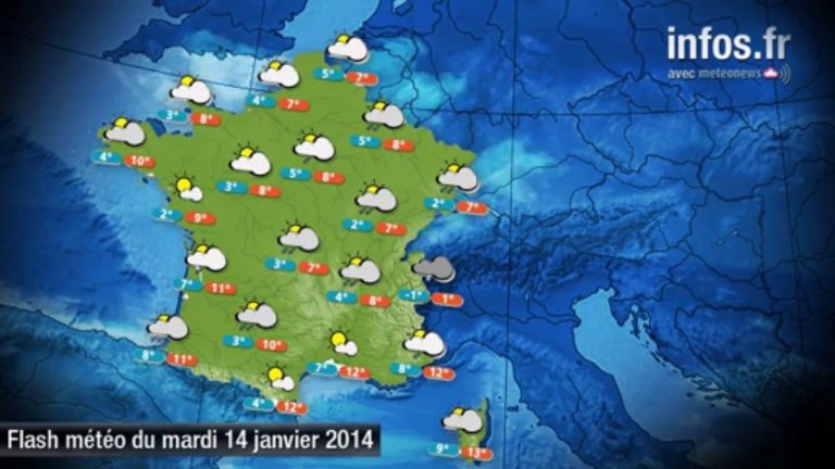 Prévisions météo (France) du mardi 14 janvier