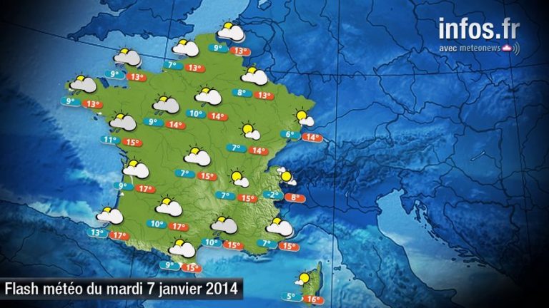 Prévisions météo (France) du mardi 7 janvier