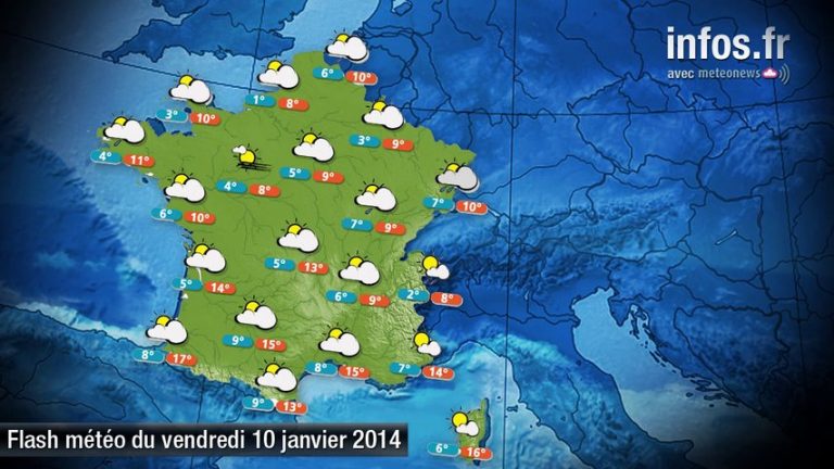 Prévisions météo (France) du vendredi 10 janvier