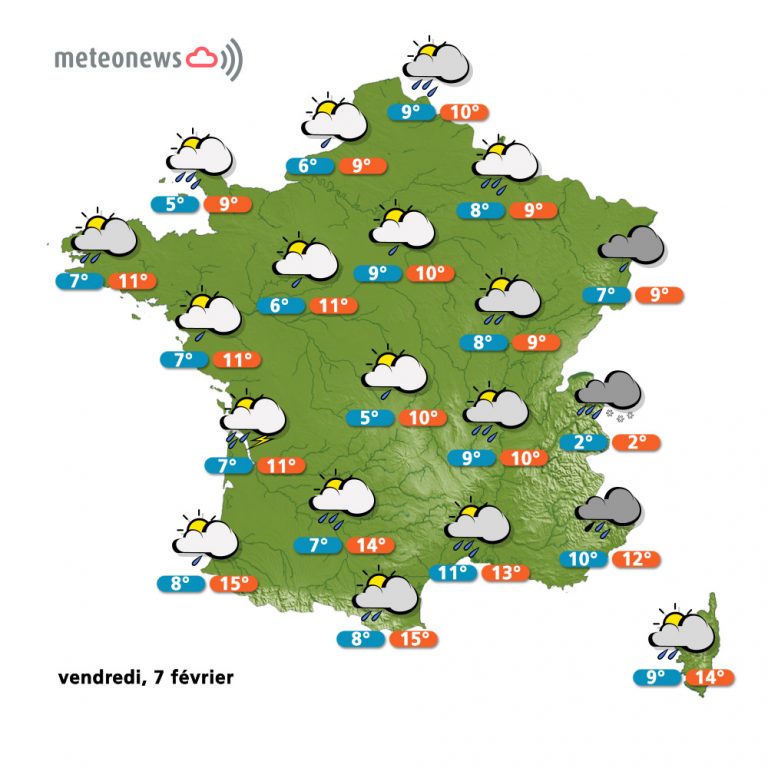 Prévisions météo (France) du vendredi 7 février