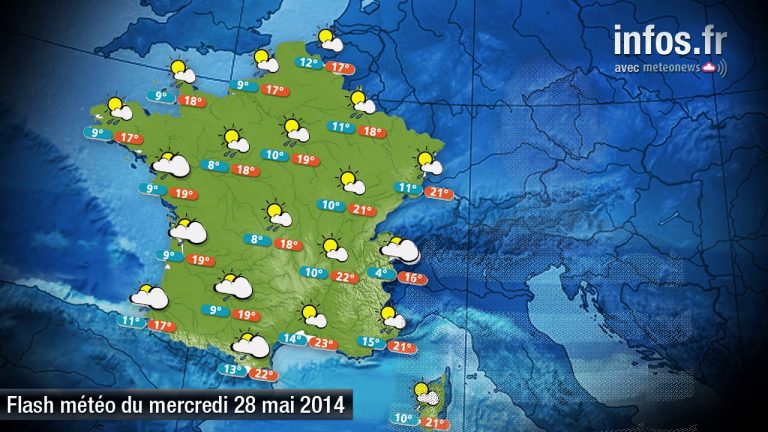 Prévisions météo (France) du mercredi 28 mai