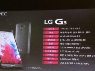 Spécifications techniques du LG G3