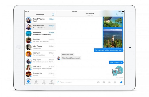 Facebook Messenger sur iPad