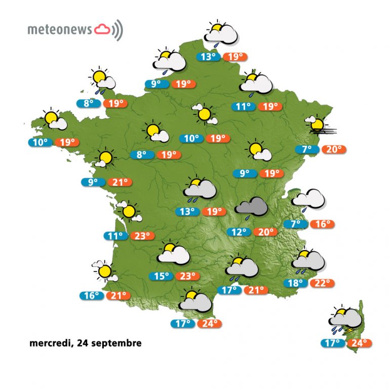 Carte météo France du mercredi 24 septembre 2014