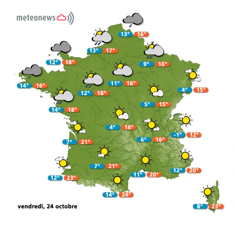 Carte météo France du vendredi 24 octobre 2014