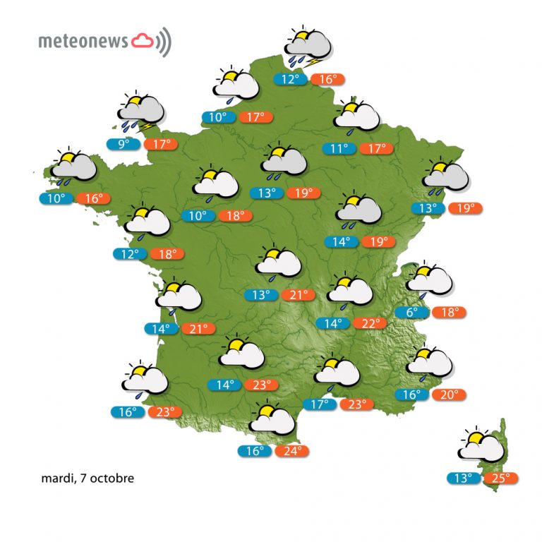 Carte météo France du mardi 7 octobre 2014