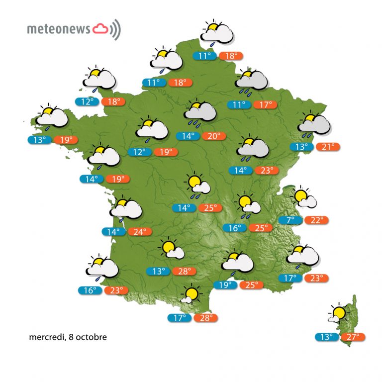 Carte météo France du mercredi 8 octobre 2014