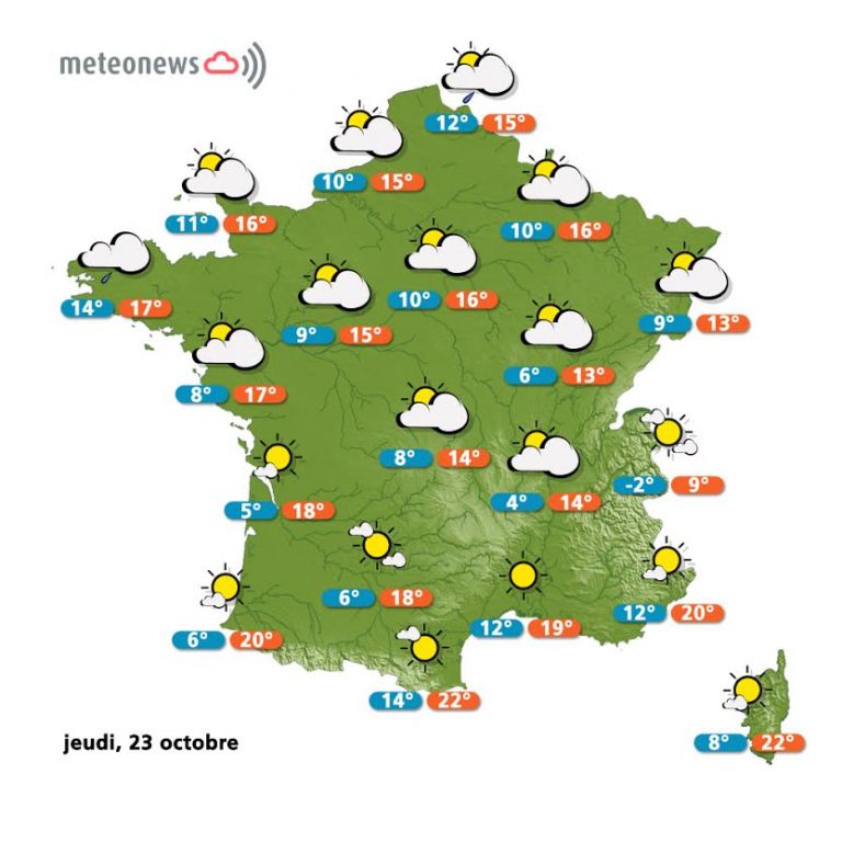 Prévisions météo France du jeudi 23 octobre