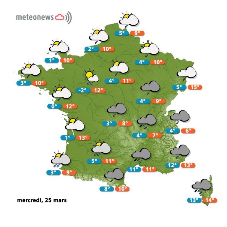 Prévisions météo France du jeudi 26 mars
