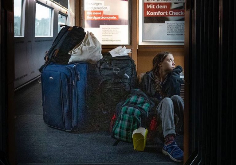 Greta Thunberg en train