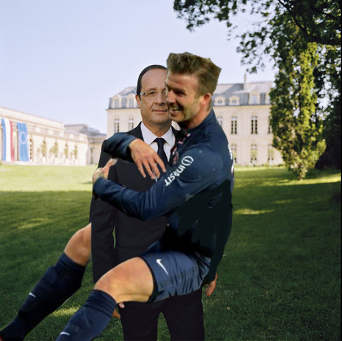 David Beckham et François Hollande