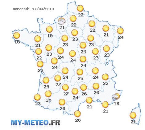 Carte météo France du 17-04-2013